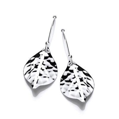 Silver Lovely Leaf Drop Earrings