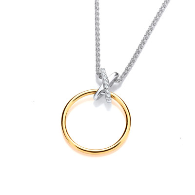 Silver and Gold Dainty Kiss Pendant