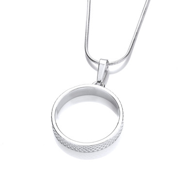 Milled Silver Ring Pendant