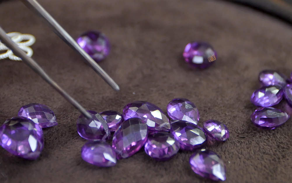 Pink Diamond & Amethyst Purple Cubic Zirconia Jewellery