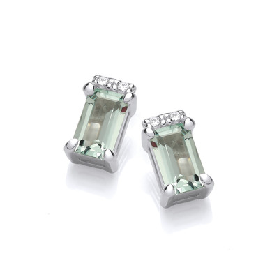 Neo Mint Baguette Cut Cubic Zirconia Earrings