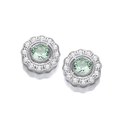 Silver & Mint Cubic Zirconia Beauty Earrings