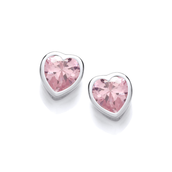Take Heart Pink Diamond Cubic Zirconia Stud Earrings