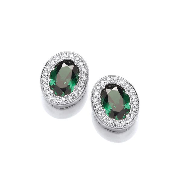 Timeless Elegance Green Cubic Zirconia Earrings
