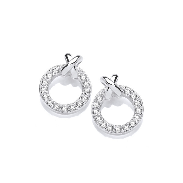 Silver & Cubic Zirconia Kiss Kiss Earrings
