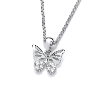 Silver & Cubic Zirconia Queen Butterfly Pendant