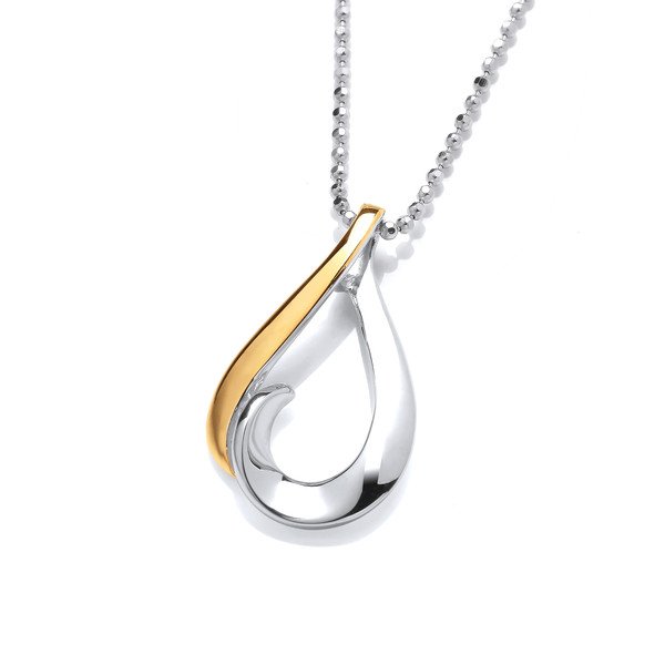 Silver & Gold Everlasting Pendant with 16-18 Silver Chain