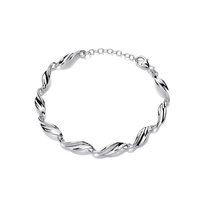 Silver Swirled Leaf Bracelet