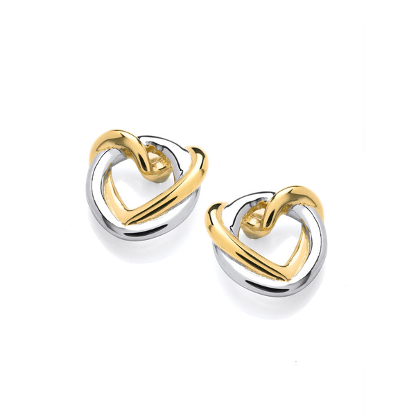 Silver & Gold Wrapped in Love Earrings
