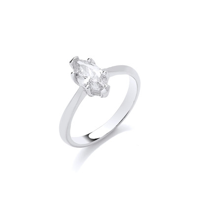 Silver & Marquise Cut Cubic Zirconia Ring