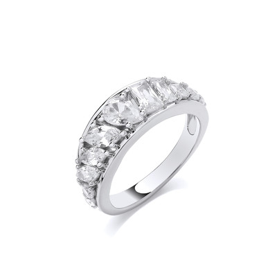 Silver & Cubic Zirconia Tiara Ring