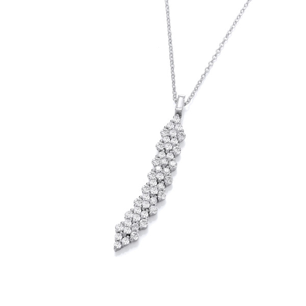 Silver & Cubic Zirconia Drop Necklace