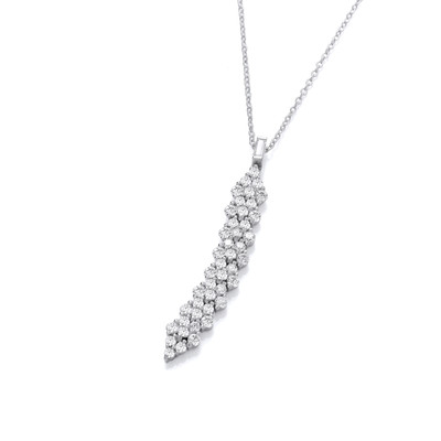 Silver & Cubic Zirconia Drop Necklace