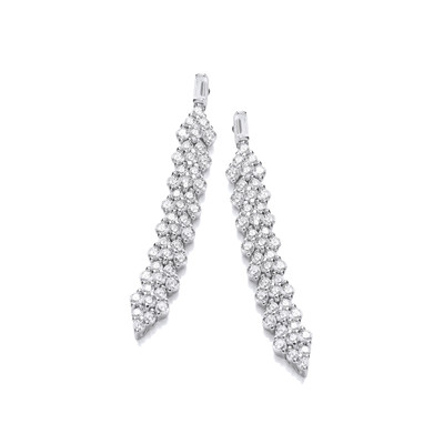 Silver & Cubic Zirconia Hollywood Earrings