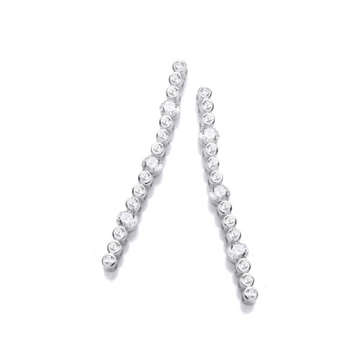 Silver & Cubic Zirconia Heiress Drop Earrings