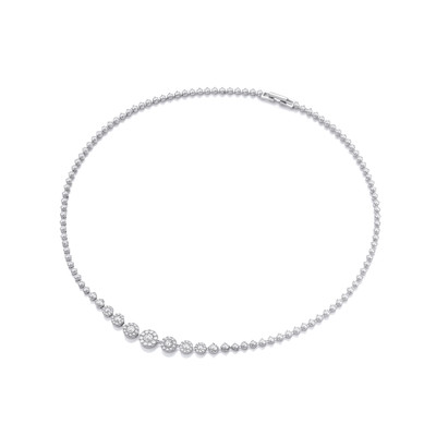 Silver & Cubic Zirconia Millionaire Necklace