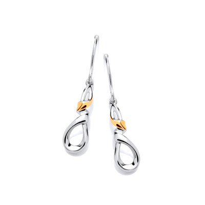 Silver & Gold Loop Drop Earrings