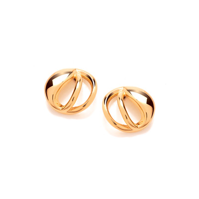 Gold Plated Silver Dynamic Curve Stud Earrings