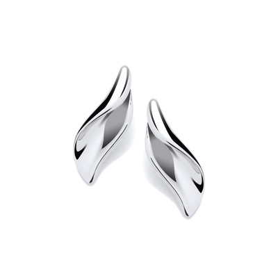 Silver Breaking Wave Earrings