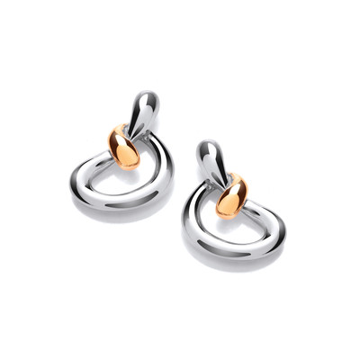 Silver & Gold Gentle Heart Earrings