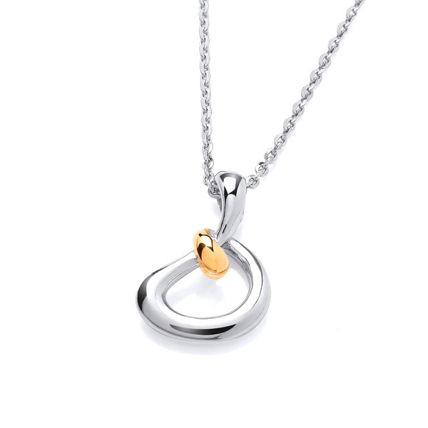 Silver & Gold Gentle Heart Pendant without Chain