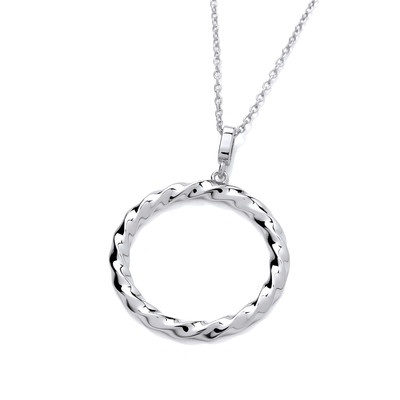 Silver Twist Ring Necklace